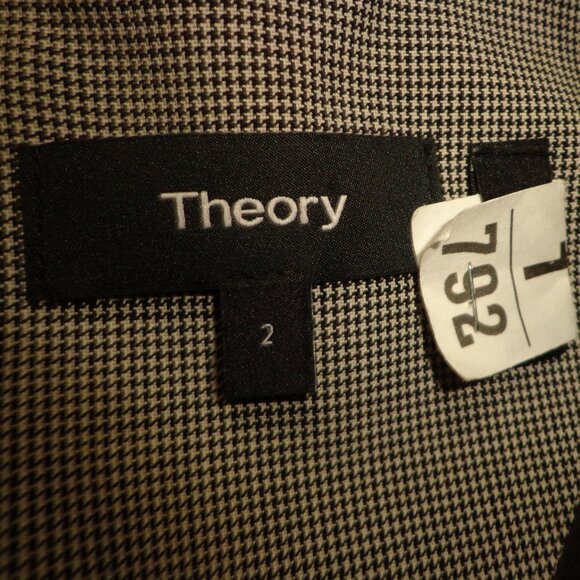 Theory Sleeveless Fitted Dress Size 2 Fully Lined Black/White Mini Houndstooth - Picture 12 of 12